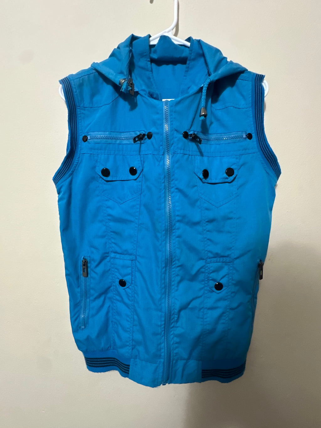 Cyan Blue Tactical Zip Utility Vest