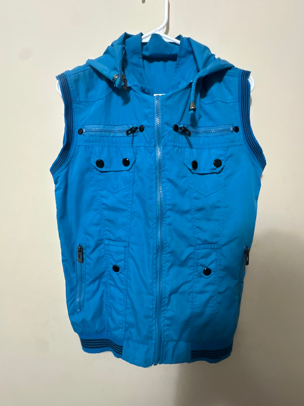 Cyan Blue Tactical Zip Utility Vest