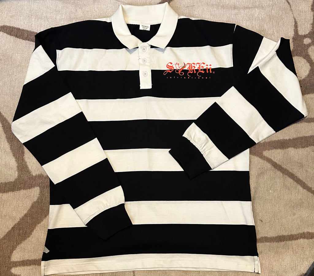 Sakeii Striped Rugby Shirt - Black/White