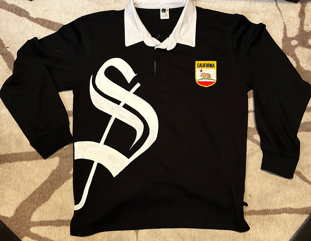 1-of-1 Hand-Painted "S" California Crest Rugby Shirt