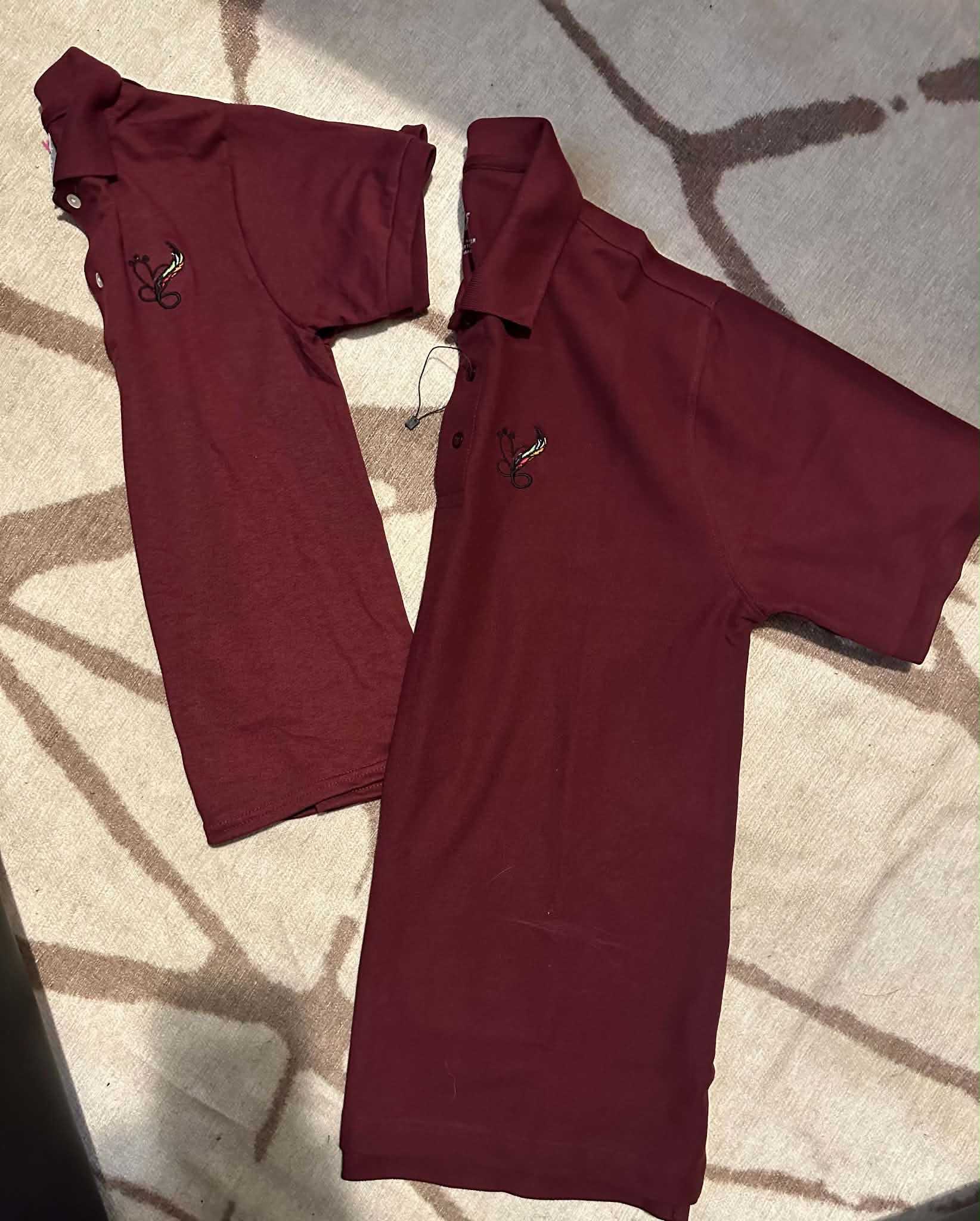 Burgundy Embroidered Polo Shirt