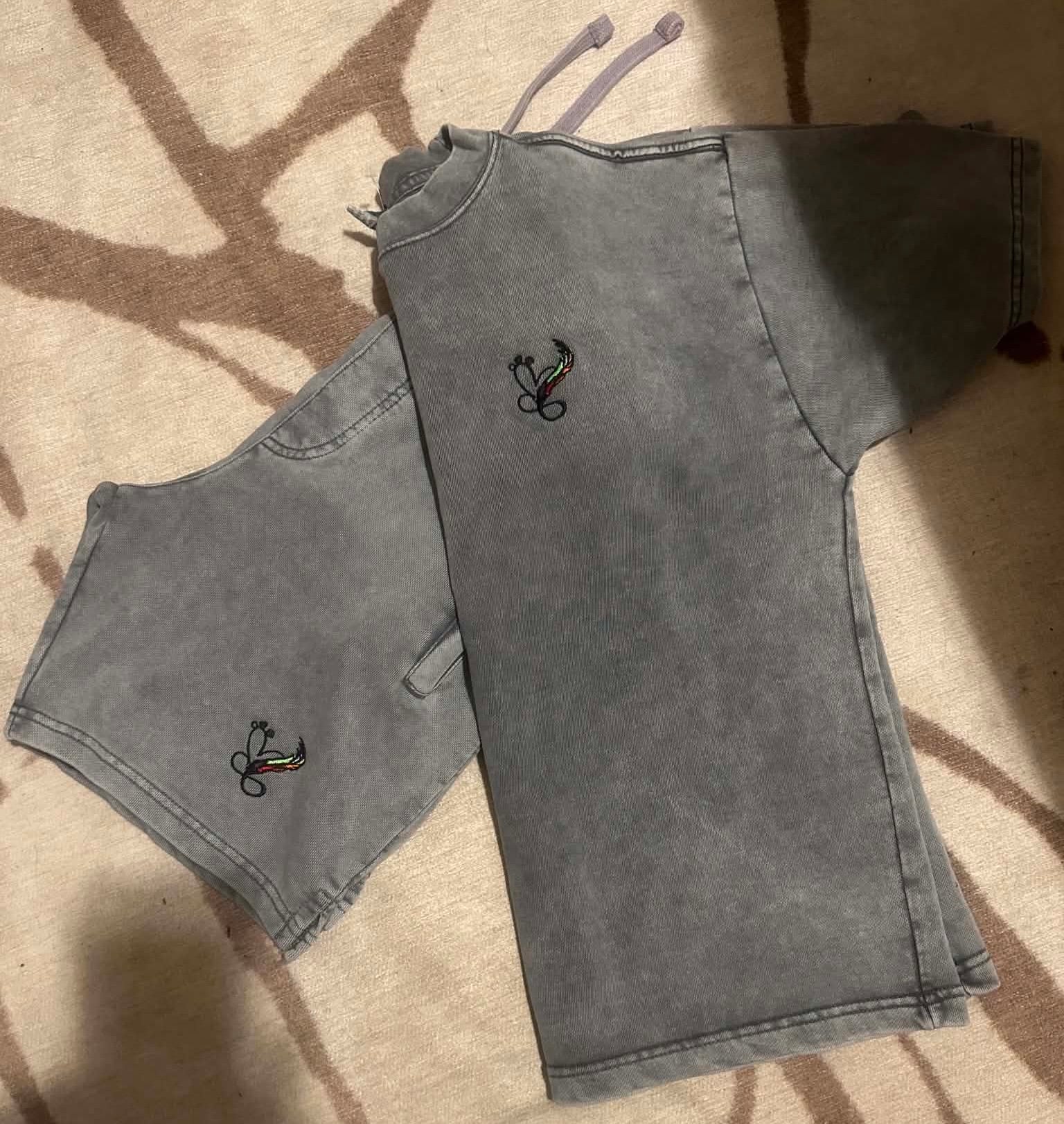 Charcoal Mineral-Wash Tee & Short Set
