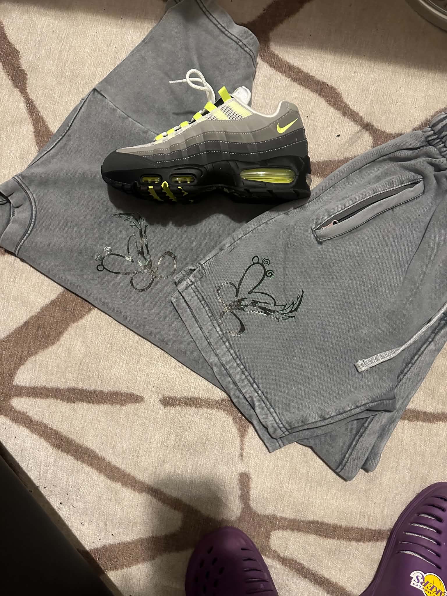 Charcoal Mineral-Wash Tee & Short Set