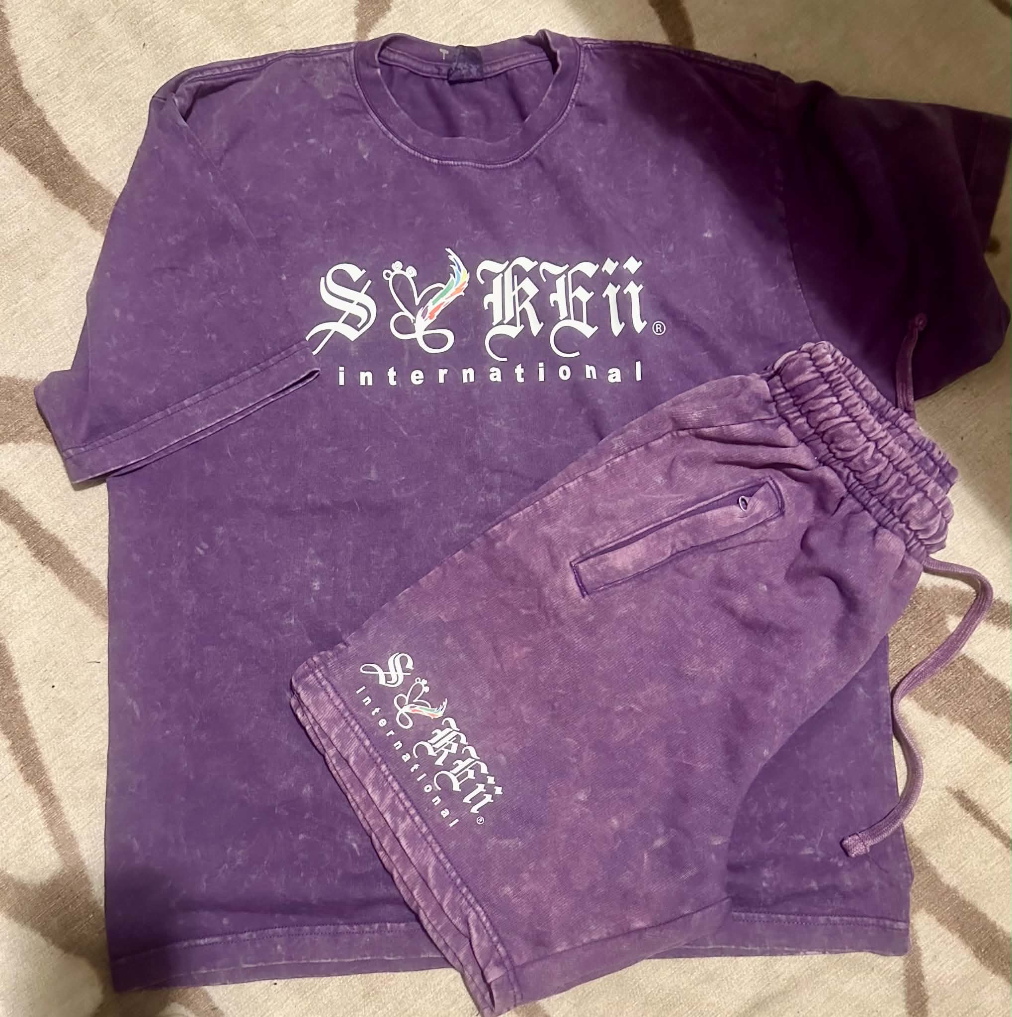 Washed Purple Short-Sleeve Set