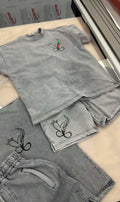 Charcoal Mineral-Wash Tee & Short Set