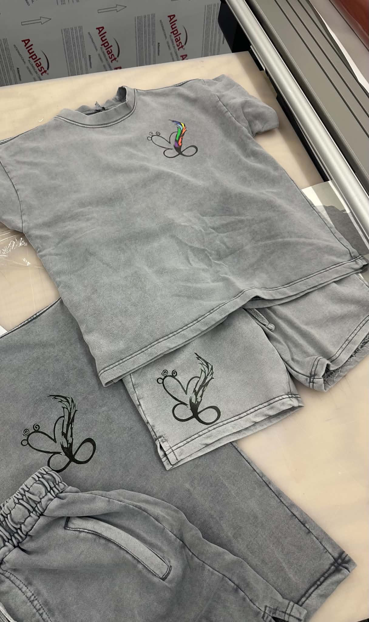 Charcoal Mineral-Wash Tee & Short Set